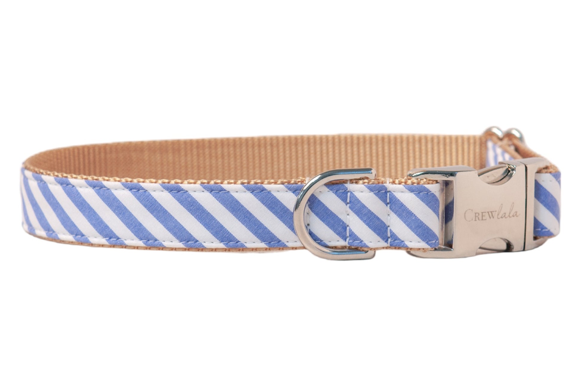 Blue Stripe on Gold Dog Collar - Crew LaLa