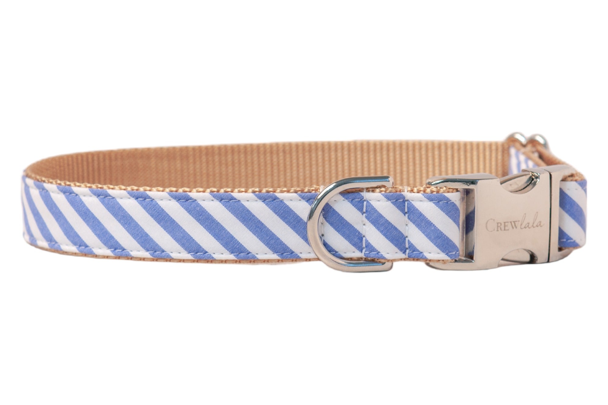Blue Stripe on Gold Dog Collar - Crew LaLa
