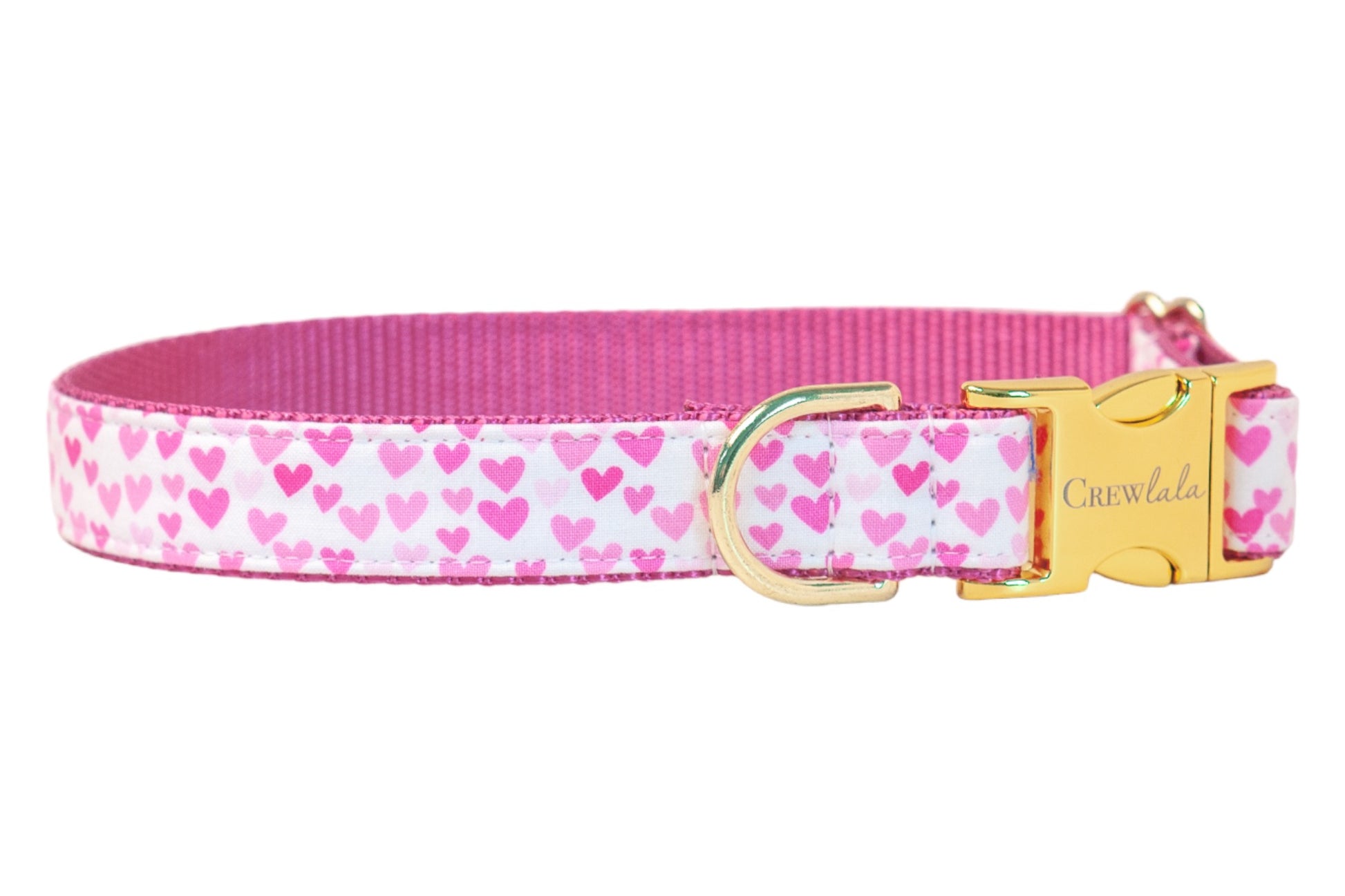 Pink Hearts Belle Bow Dog Collar - Crew LaLa