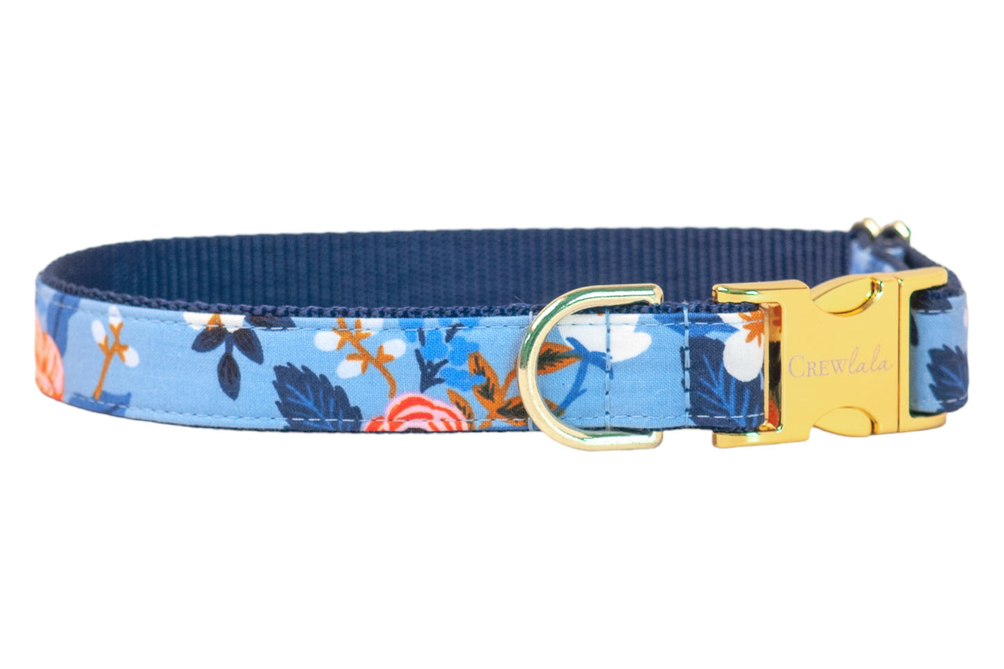 Periwinkle Blossoms Belle Bow Dog Collar - Crew LaLa