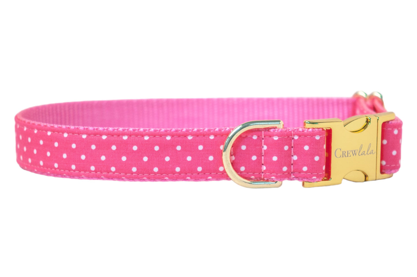 Pink Dot Belle Bow Dog Collar - Crew LaLa