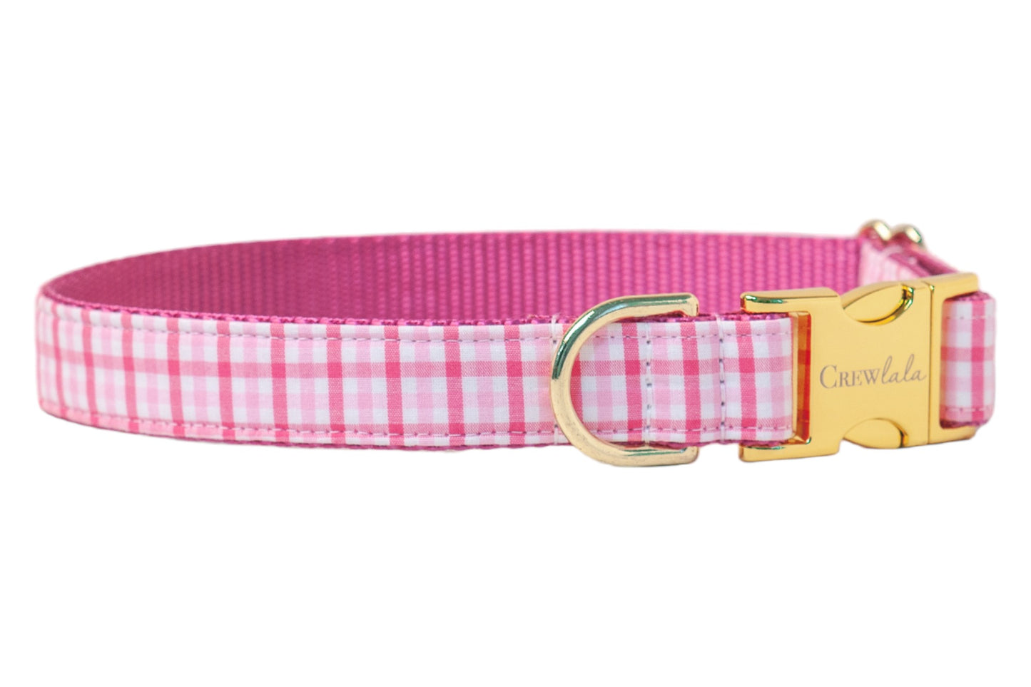 Palmer Pink Gingham Dog Collar - Crew LaLa