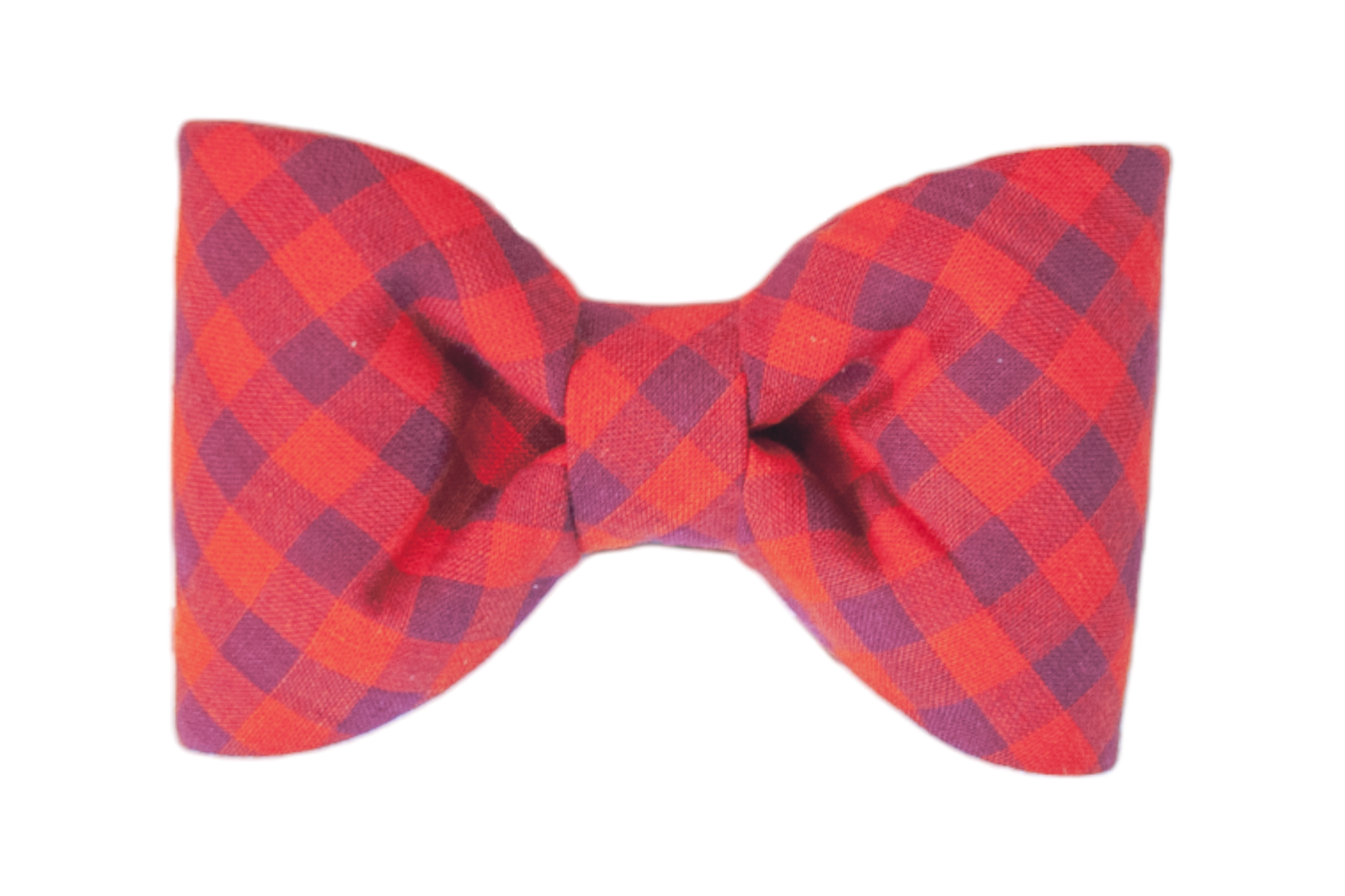 Featuring a vibrant red and maroon plaid pattern, this Fall dog bow tie is both classic and eye-catching.