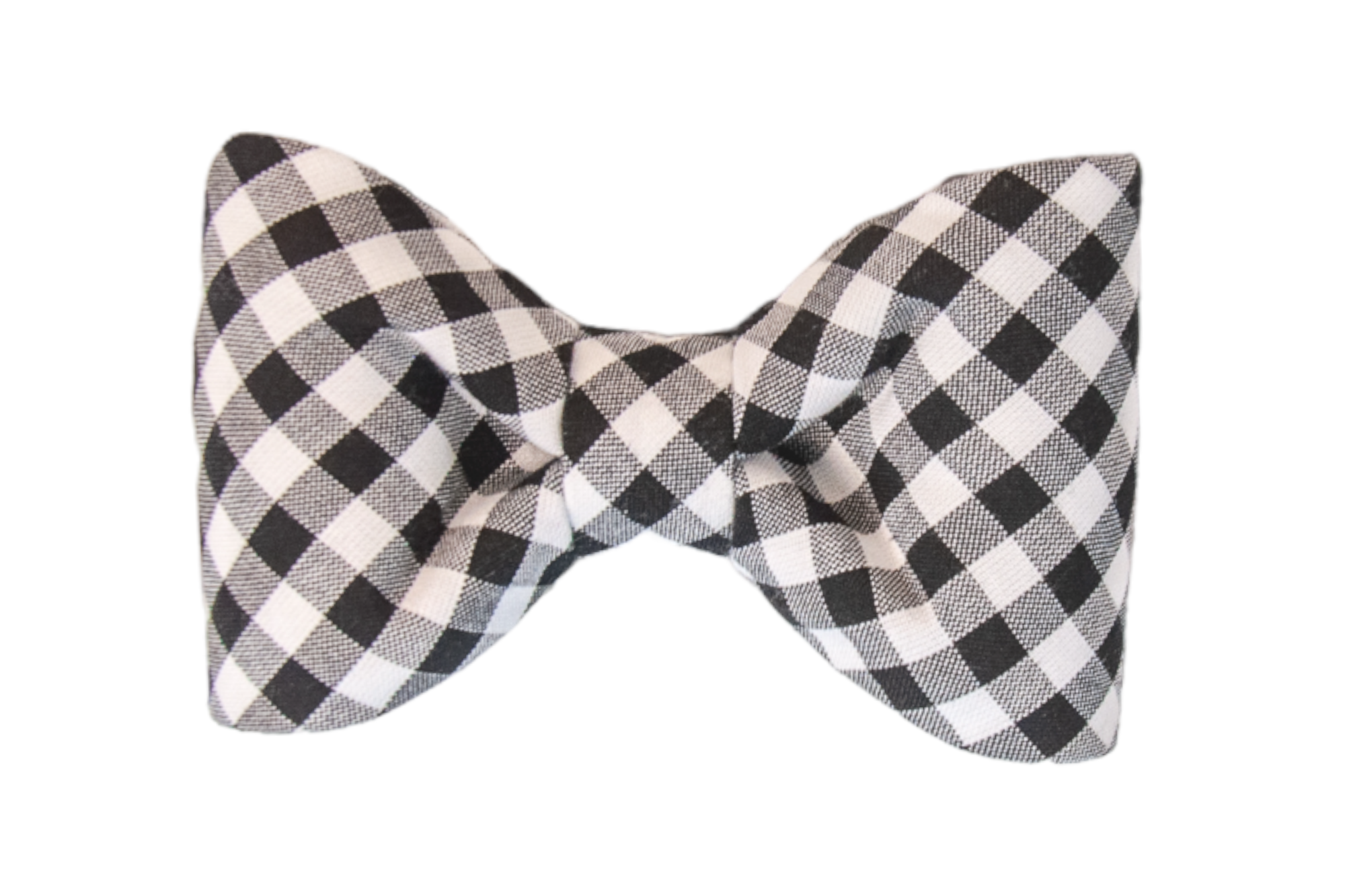 A timeless black picnic plaid dog bow tie, perfect for adding a classic touch to your pet's wardrobe.