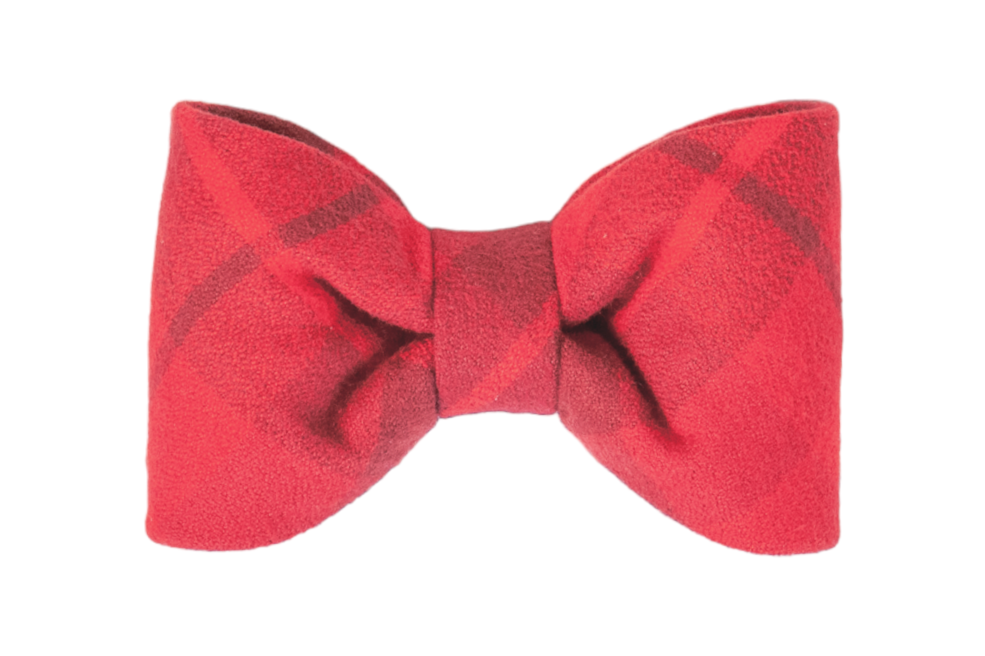 Vibrant red dog bow tie combines cozy comfort with classic charm, made from soft, high-quality flannel with a refined plaid pattern—perfect for special occasions or everyday flair.