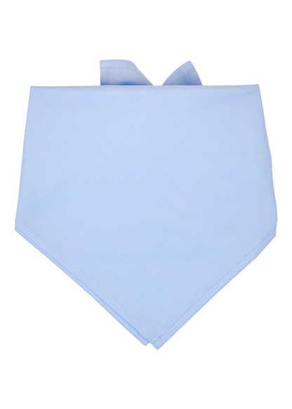 Elegant light blue dog bandana crafted in a smooth, breathable cotton blend. Designed with a folded triangle shape and reinforced edge seams, this tie-on accessory adds a soft, sophisticated touch to your pup’s outfit.