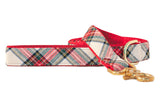 Ellie's Plaid on Red Dog Leash