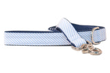 Light Blue Seersucker Dog Leash