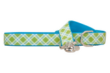 Limeade Plaid Dog Leash