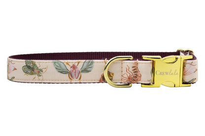 Turn daily walks into a fashion moment with this charming dog collar, decked out in pastel bugs and blossoms, topped with gleaming accents and Crewlala style.