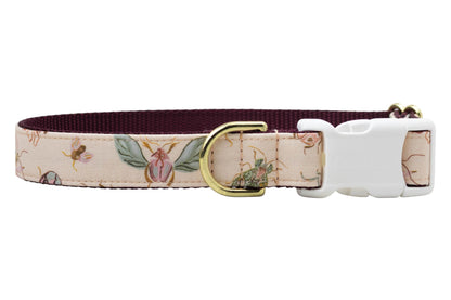 Turn daily walks into a fashion moment with this charming dog collar, decked out in pastel bugs and blossoms, topped with sturdy accents and Crewlala style.