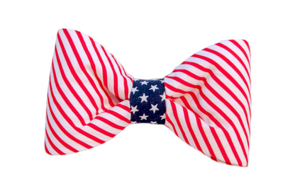 Let your furry friend join in on the patriotic celebrations! This bold and stylish dog bow tie is designed to reflect the spirit of American pride. With vibrant red and white stripes flanking a navy blue center adorned with white stars, this bow tie is perfect for Independence Day, Memorial Day, Veteran's Day, and any day you want to showcase your love for the USA.