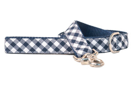 Navy Picnic Plaid Dog Leash