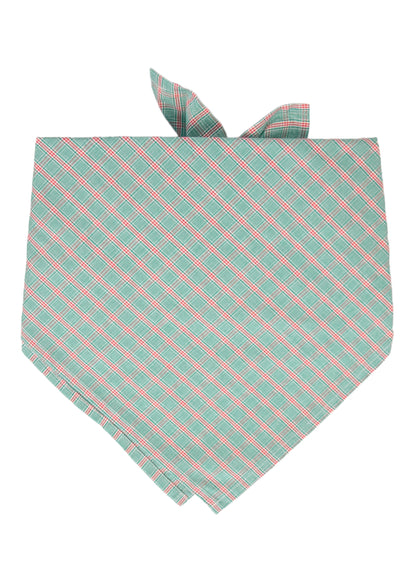 A crisp, cool plaid dog bandana in green—perfect for holiday photos, spring strolls, or just turning heads year-round.