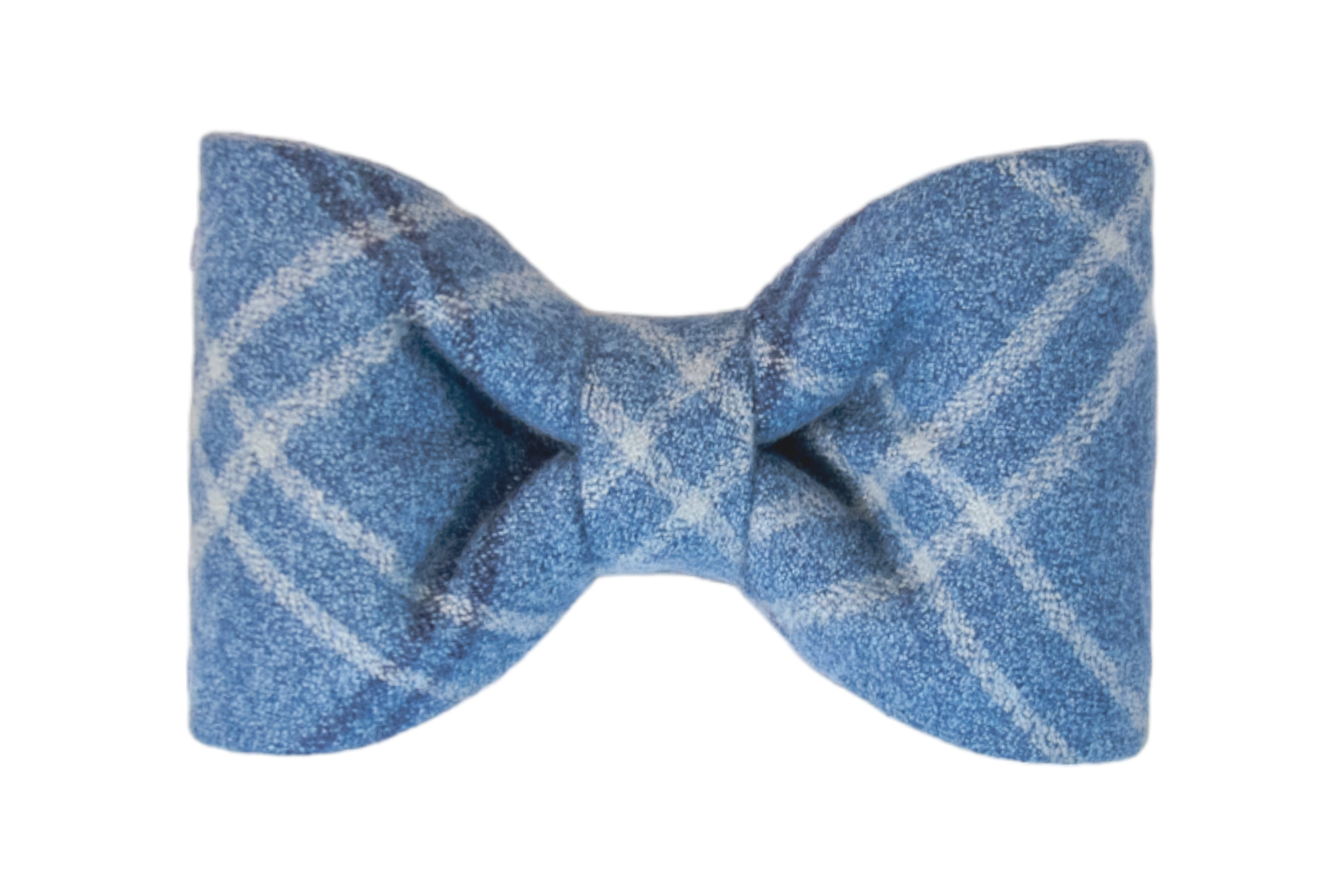 Perfect for special occasions or everyday wear, this blue and white plaid flannel dog bow tie makes your furry friend look extra dapper during those chilly winter months.