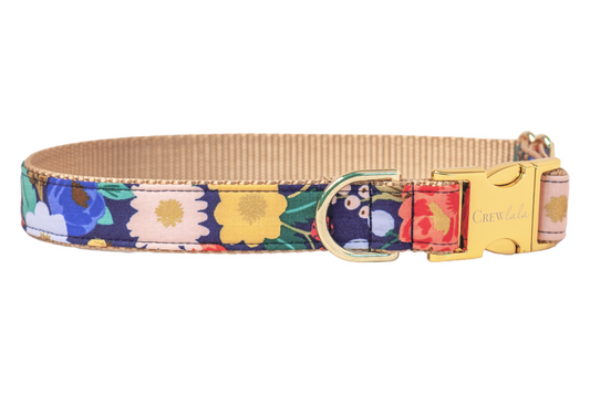 Midnight Floral Dog Collar - Crew LaLa