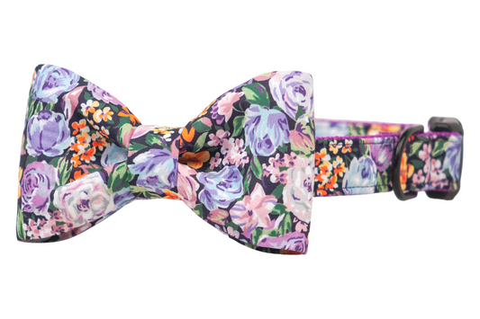 Plum Perfect Bow Tie Dog Collar