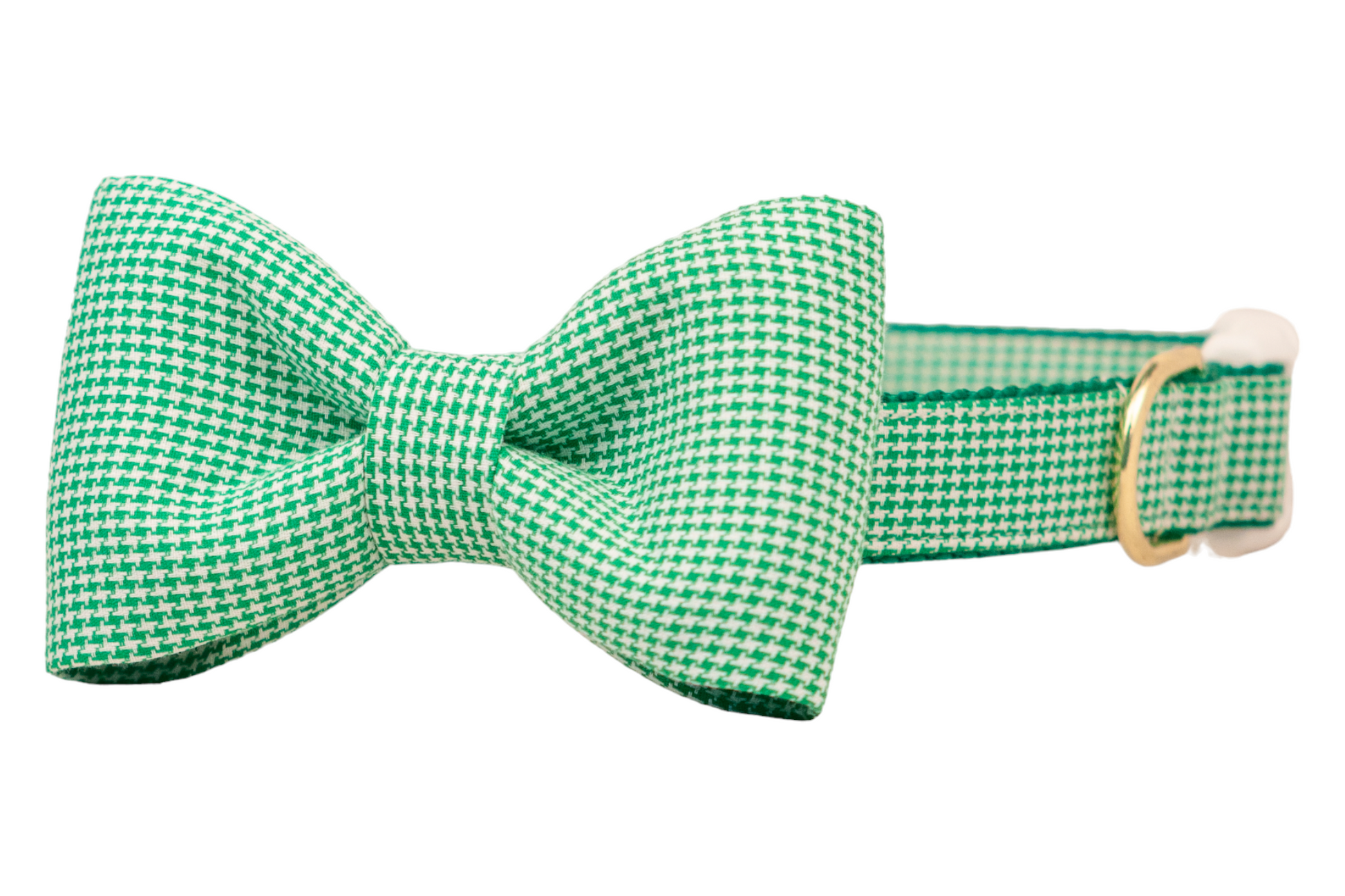 Green Houndstooth Bow Tie Dog Collar - Crew LaLa