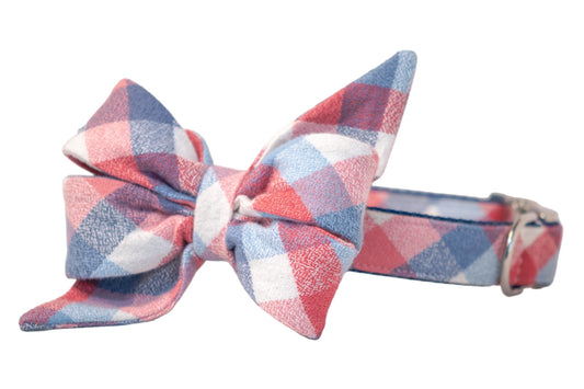 Telluride Flannel Belle Bow Dog Collar - Crew LaLa