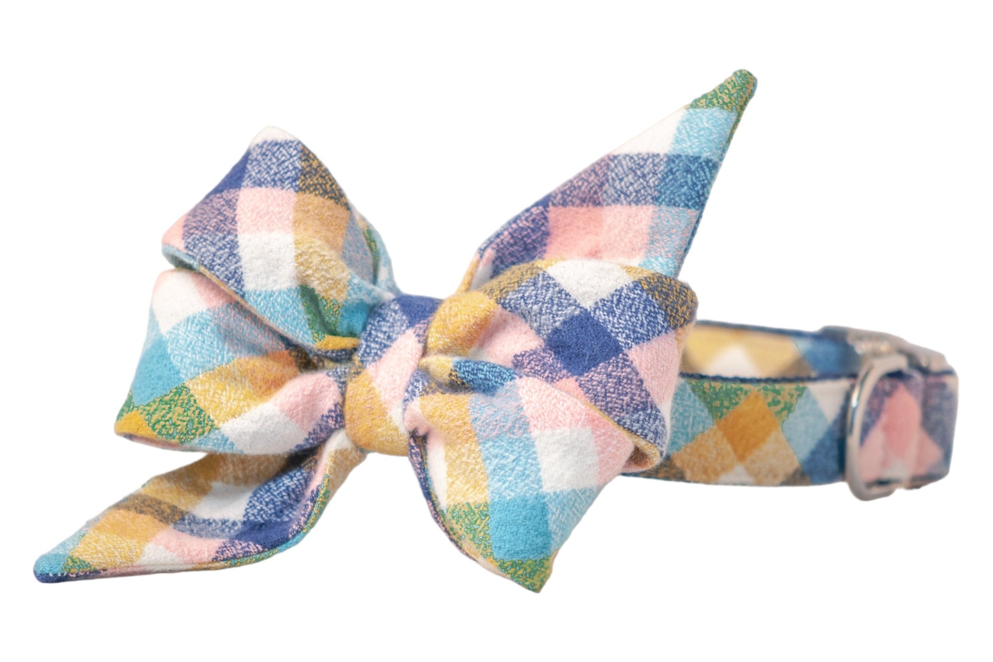 Sun Valley Flannel Belle Bow Dog Collar - Crew LaLa