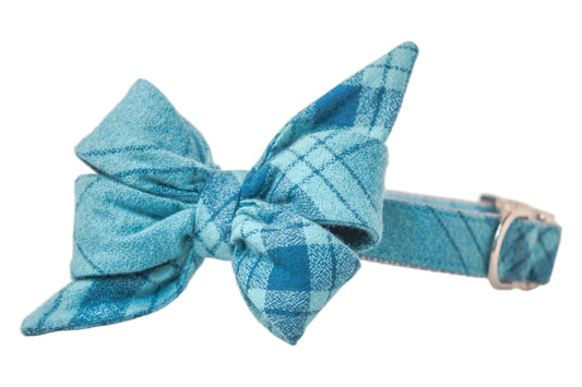 Gus Flannel Belle Bow Dog Collar - Crew LaLa