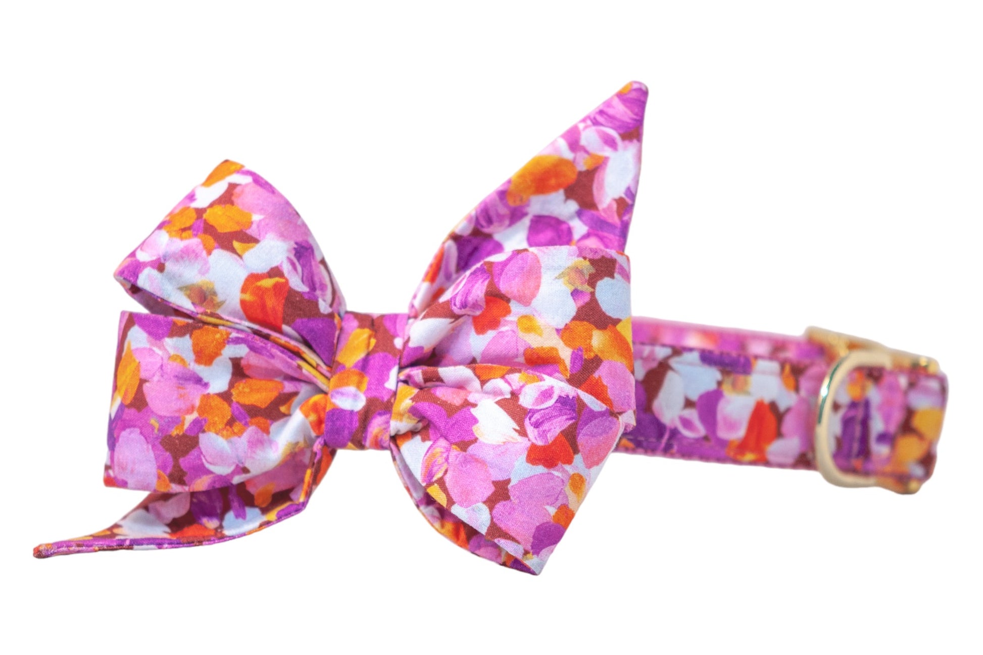 Zinnia Petals Belle Bow Dog Collar - Crew LaLa