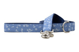 French Blue Blooms Dog Leash