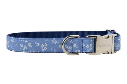 French Blue Blooms Dog Collar - Crew LaLa