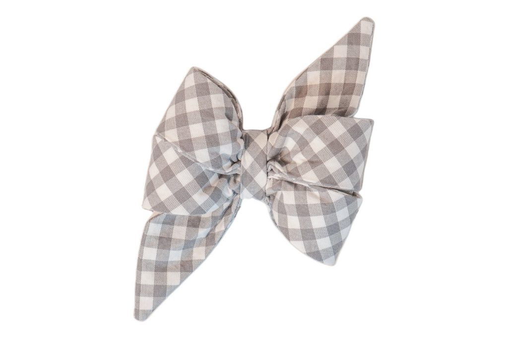 Gray Picnic Plaid Belle Bow