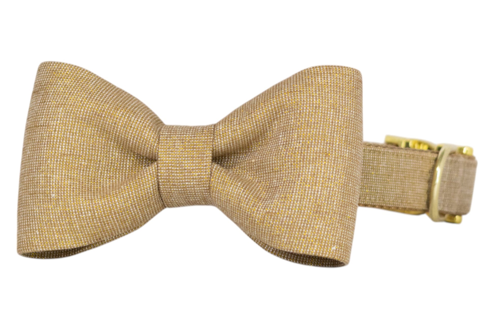 Golden Glitter Bow Tie Dog Collar - Crew LaLa