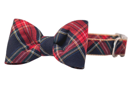 Crew's Plaid Bow Tie Dog Collar - Crew LaLa