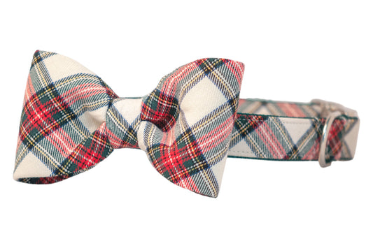 Ellie's Plaid Bow Tie Dog Collar- Two Styles! - Crew LaLa