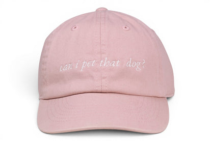 Pink can i pet that dog? Baseball Hat