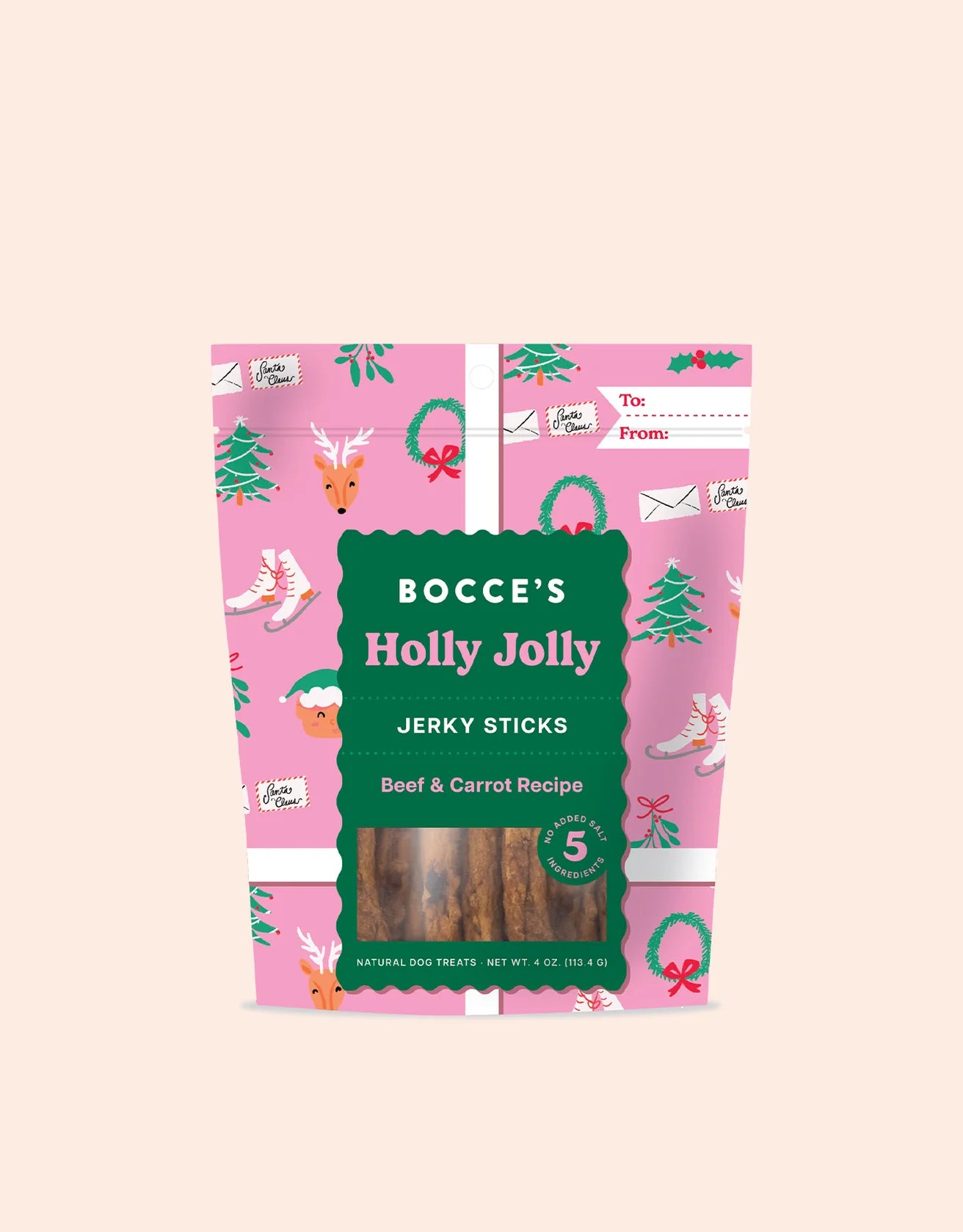 Bocce's Bakery Holly Jolly Jerky Stick Dog Treats - Crew LaLa