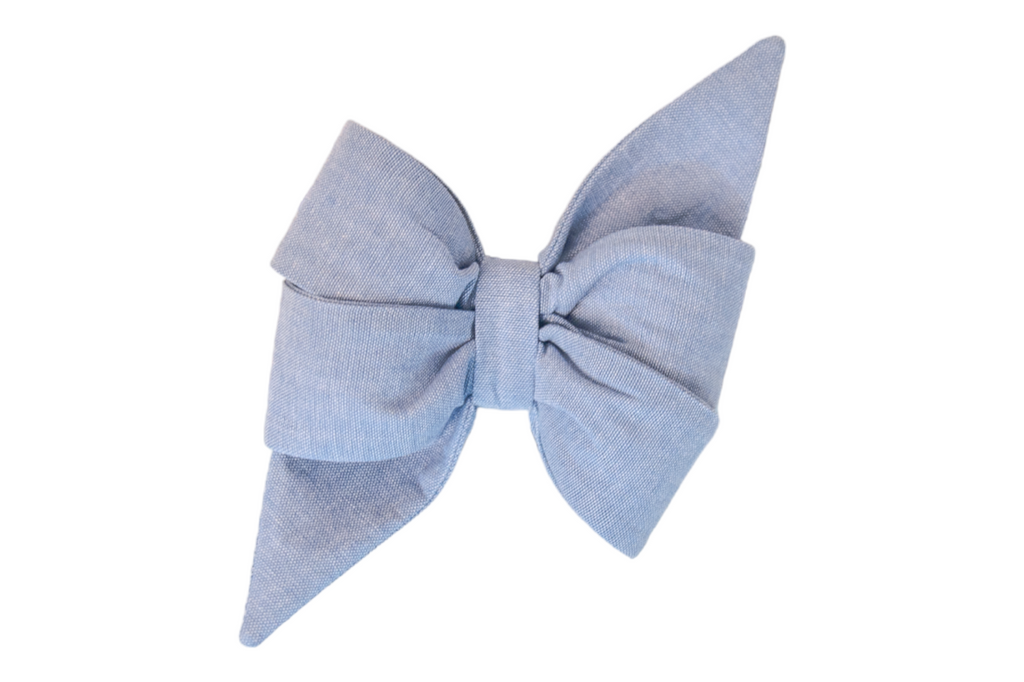 Indigo Linen Belle Bow