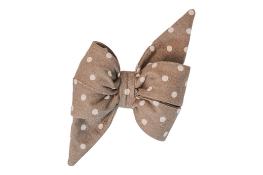 Ivory Dot on Olive Belle Bow - Crew LaLa