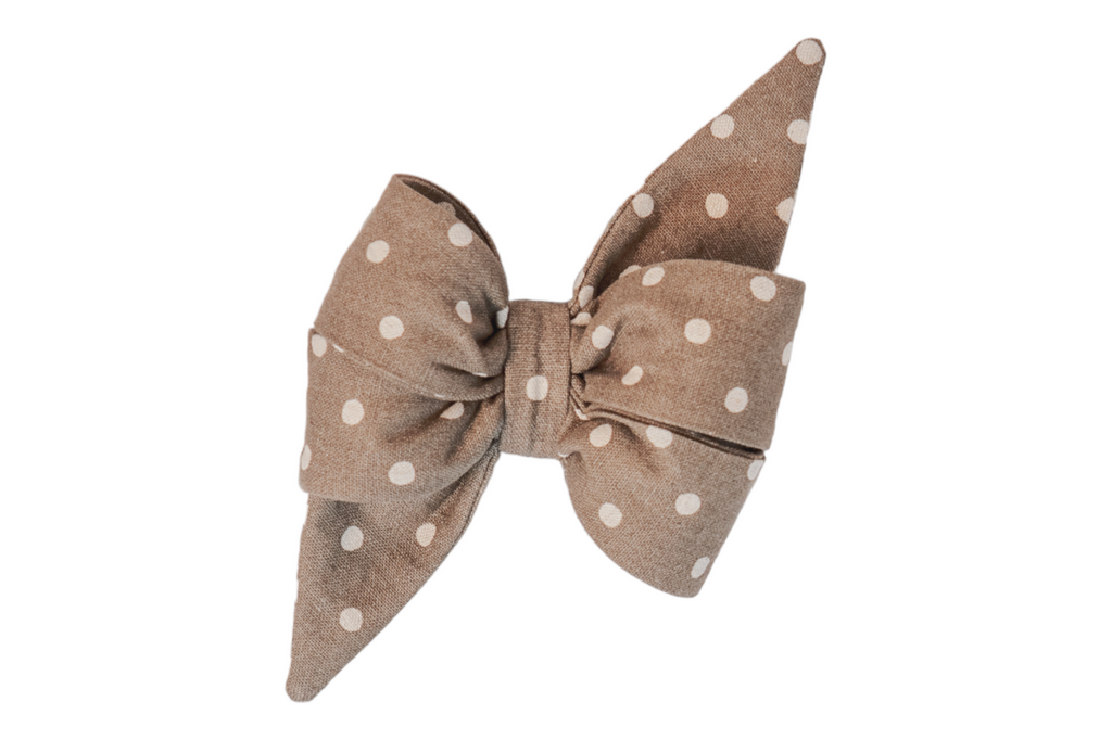 Ivory Dot on Olive Belle Bow