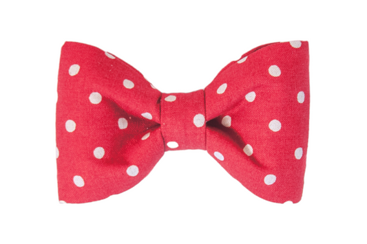 Ivory Dot on Red Bow Tie - Crew LaLa
