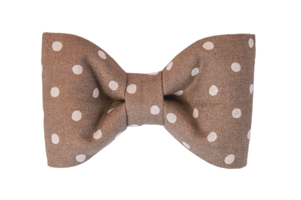 Ivory Dot on Olive Bow Tie