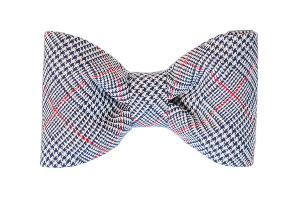 Houndstooth Plaid Bow Tie