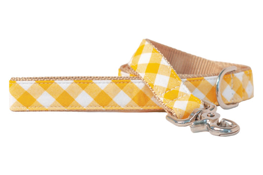 Mustard Check Dog Leash - Crew LaLa