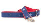Navy Anchors Dog Leash
