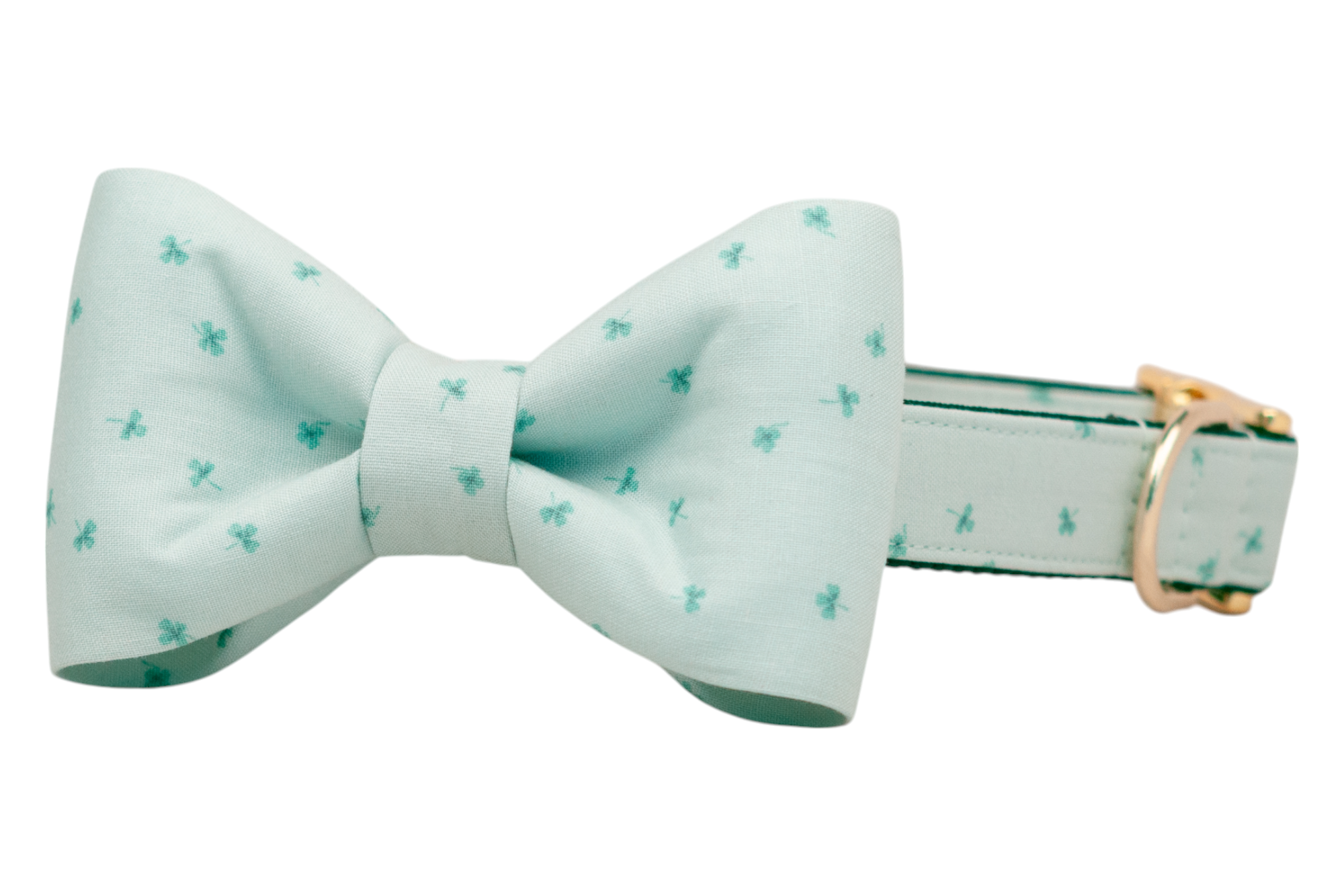 Tiny Shamrocks Bow Tie Dog Collar - Crew LaLa