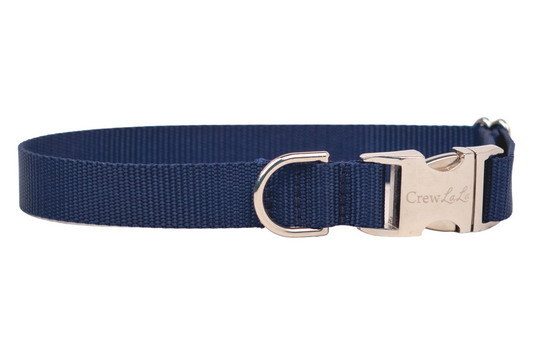 Navy Blue Webbing Collar - Crew LaLa