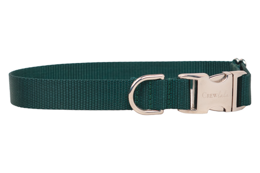 Hunter Green Webbing Collar - Crew LaLa