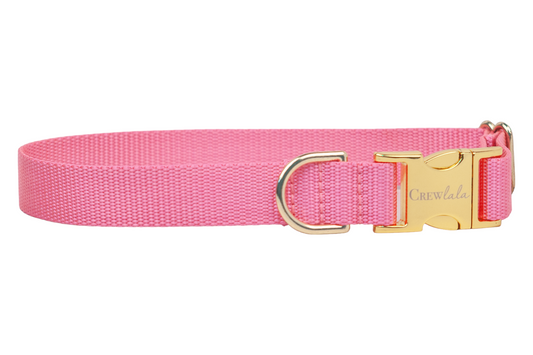 Pretty Pink Webbing Collar - Crew LaLa