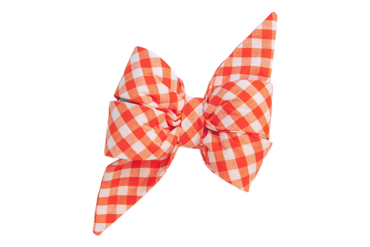 Orange Picnic Plaid Belle Bow - Crew LaLa