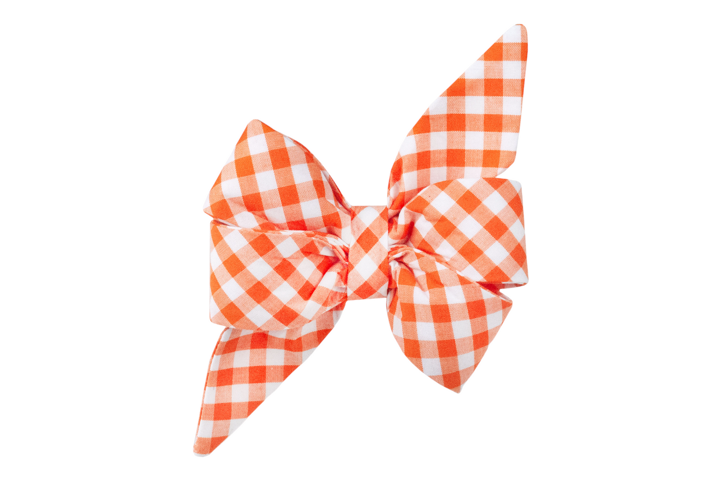 Orange Picnic Plaid Dog Belle Bow