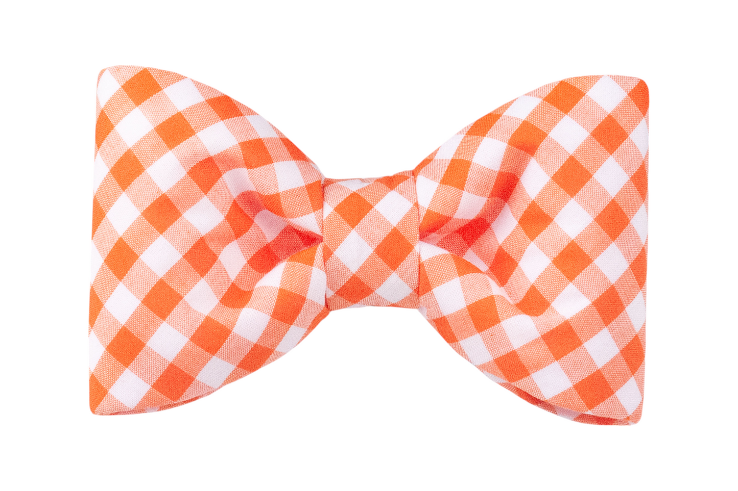 Orange Picnic Plaid Dog Bow Tie