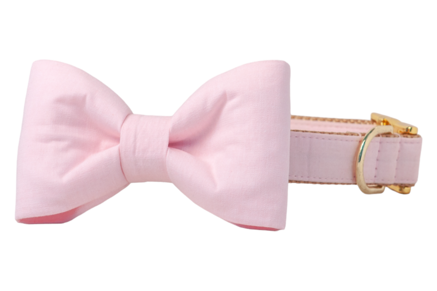 Soft Pink Linen Bow Tie Dog Collar - Crew LaLa